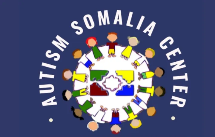 Autism Somalia Center logo: a ring of children around a puzzle-piece emblem